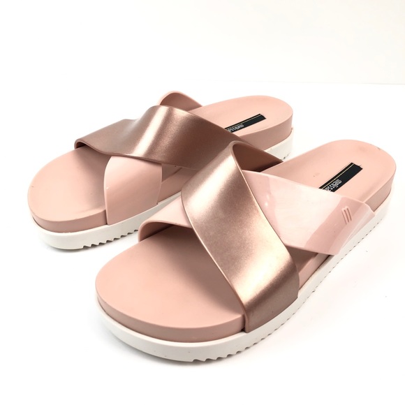 melissa rose gold slides